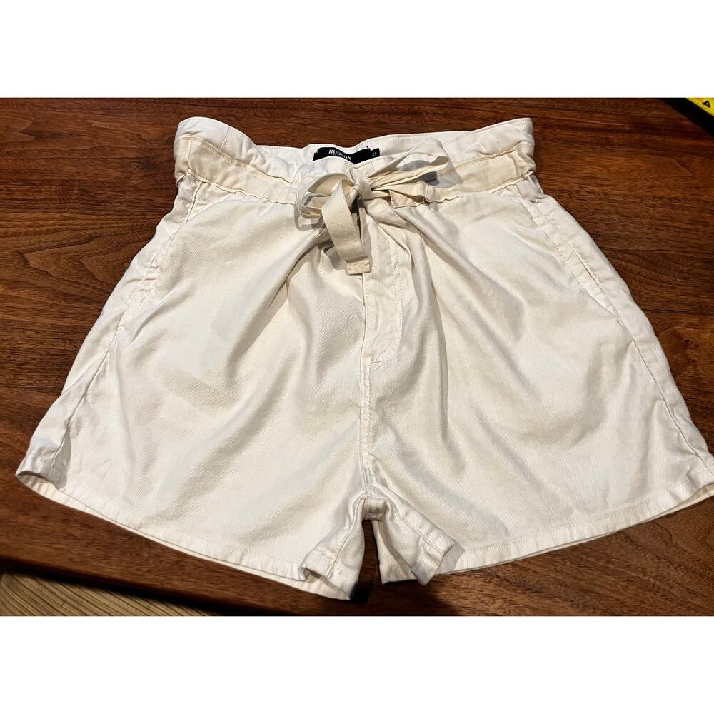 HUDSON‎ Paperbag Shorts Size 27, White, Linen Blend, Preppy, Summer, Beach